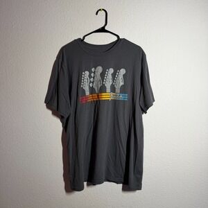 Fender T-Shirt Mens 2XL Gray Guitar Headstock Graphic Rock Music Short Sleeve